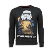 Local Fanatic Stormbitch Rhinestone Sweater - Herrtröjor - 5911A Gray,...