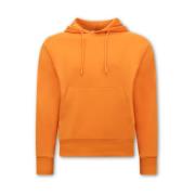 True Rise Basic Oversize Fit Hoodie Orange, Herr