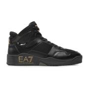 Emporio Armani EA7 Guldpräglad Logosneaker Black, Herr