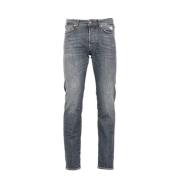 Roy Roger's Svarta denim jeans med kontrastsömn Gray, Herr