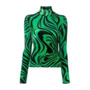 Philosophy di Lorenzo Serafini Abstrakt-Print Skjorta Green, Dam