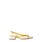 Mara Bini Vit Läder Slingback Sandal White, Dam