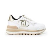 Liu Jo Maxi Logo Metallic Sneakers för Kinnor White, Dam