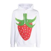 Comme des Garçons Fruit-Print BomullsHuvtröja - Vit White, Herr