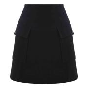 Kocca Mångsidig kort kjol med fickor Black, Dam