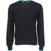 Drumohr Round-neck Knitwear Blue, Herr