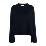 P.a.r.o.s.h. Navy Blue Wide-Sleeve Wool Jumper Blue, Dam