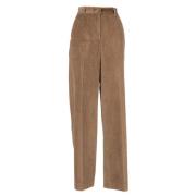 Max Mara Weekend Bomull Velvet Tania Palazzo Byxor Brown, Dam