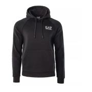 Emporio Armani EA7 Herr Sweatshirt med Logga på Ärmen Black, Herr