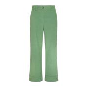 Momoni Velvet Straight-Leg Chinos Green, Dam