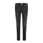 Saint Tropez Slim Fit Mörkgrå Denim Jeans Black, Dam