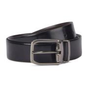 Boggi Milano Reversibelt bälte i slätt läder Black, Herr