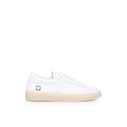 D.a.t.e. Vita Läder Sneakers med Logo Tab White, Herr