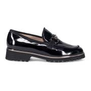 Sangiorgio Svart Lackläder Moccasin Black, Dam