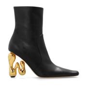 JW Anderson Läderklackade ankelboots Black, Dam