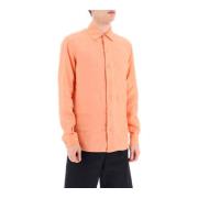 Agnona Agnona classic linen shirt Orange, Herr