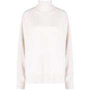 Twinset Lurex Roll-neck Sweaters Beige, Dam