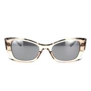 Saint Laurent New Wave Womens Cat-Eye Sunglasses Beige, Dam