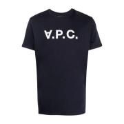 A.p.c. T-shirt med tryckt logotyp Blue, Herr