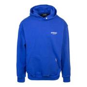 Represent Blå Hoodie Löst Passform Känguruficka Blue, Herr