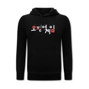 True Rise Squad Game Oversized Hoodie Herr - Ks-108 Black, Herr