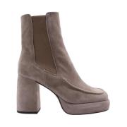 Nando Neri Heeled Boots Beige, Dam