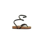 Strategia Stilrena Platta Sandaler Black, Dam