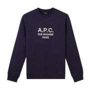 A.p.c. Klassisk Sweatshirt Uppgradering för Män Blue, Herr