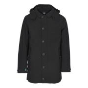 Save The Duck Svart trenchcoat med avtagbar huva Black, Herr