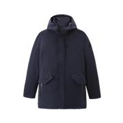 Woolrich Blåa Kappor med Avtagbar Huva Blue, Herr