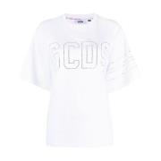 Gcds Vit Logo T-shirt Stilfull Uppgradering White, Dam