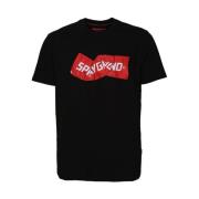 Sprayground Svart Crew-neck T-shirt Black, Herr