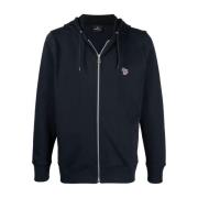 PS By Paul Smith Blå Organisk Bomull Zebra-Broderad Hoodie Blue, Herr