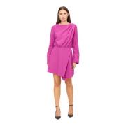Federica Tosi Kort klänning med långa ärmar Purple, Dam