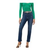 Liu Jo Rhinestone Bälte Cropped Jeans Blue, Dam