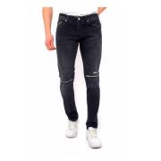 True Rise Ripped Svarta Jeans Herr Slim Fit - DC Black, Herr