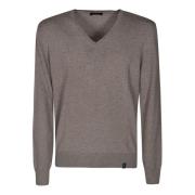 Fay V-neck Knitwear Brown, Herr