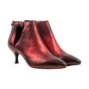 Strategia Metallic Burgundy Heeled Boots Red, Dam