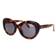 The Attico Linda Farrow Agnes Oversized Cat-Eye Solglasögon Brown, Dam