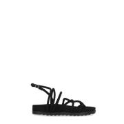 Chiara Ferragni Collection Flat Sandals Black, Dam