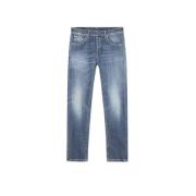 Dondup Carrot Slim Fit Låg Midja Jeans Blue, Herr