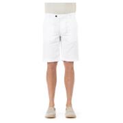 Eleventy Vita Bermuda Shorts i bomull-linne White, Herr