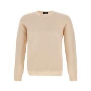 Drumohr Vit Lamull Crewneck Sweater Beige, Herr