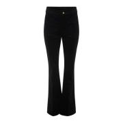 Heartmade Flare Fit Högmidjade Chinos Black, Dam