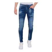 Local Fanatic Blue Ripped Jeans Herr Slim Fit Blue, Herr