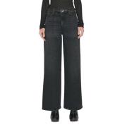 Frame Wide Trousers Black, Dam