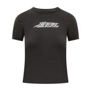 Ambush Reflekterande T-shirt med Tap Sko Design Gray, Dam