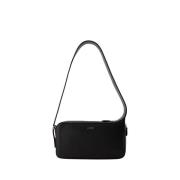 Courrèges Svart Läder Racer Hobo Väska Black, Dam