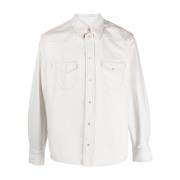 Bally Vit Denimskjorta med Pärlknappar White, Dam