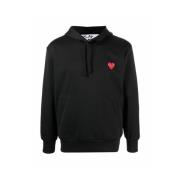 Comme des Garçons Play Hjärtapplikation Hoodie Black, Herr